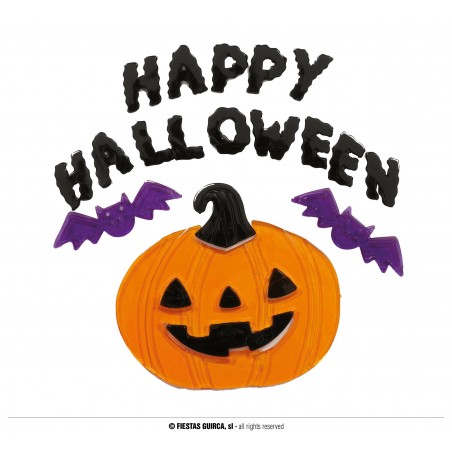 DECORACION GEL "HAPPY HALLOWEEN", 20X25 CMS.